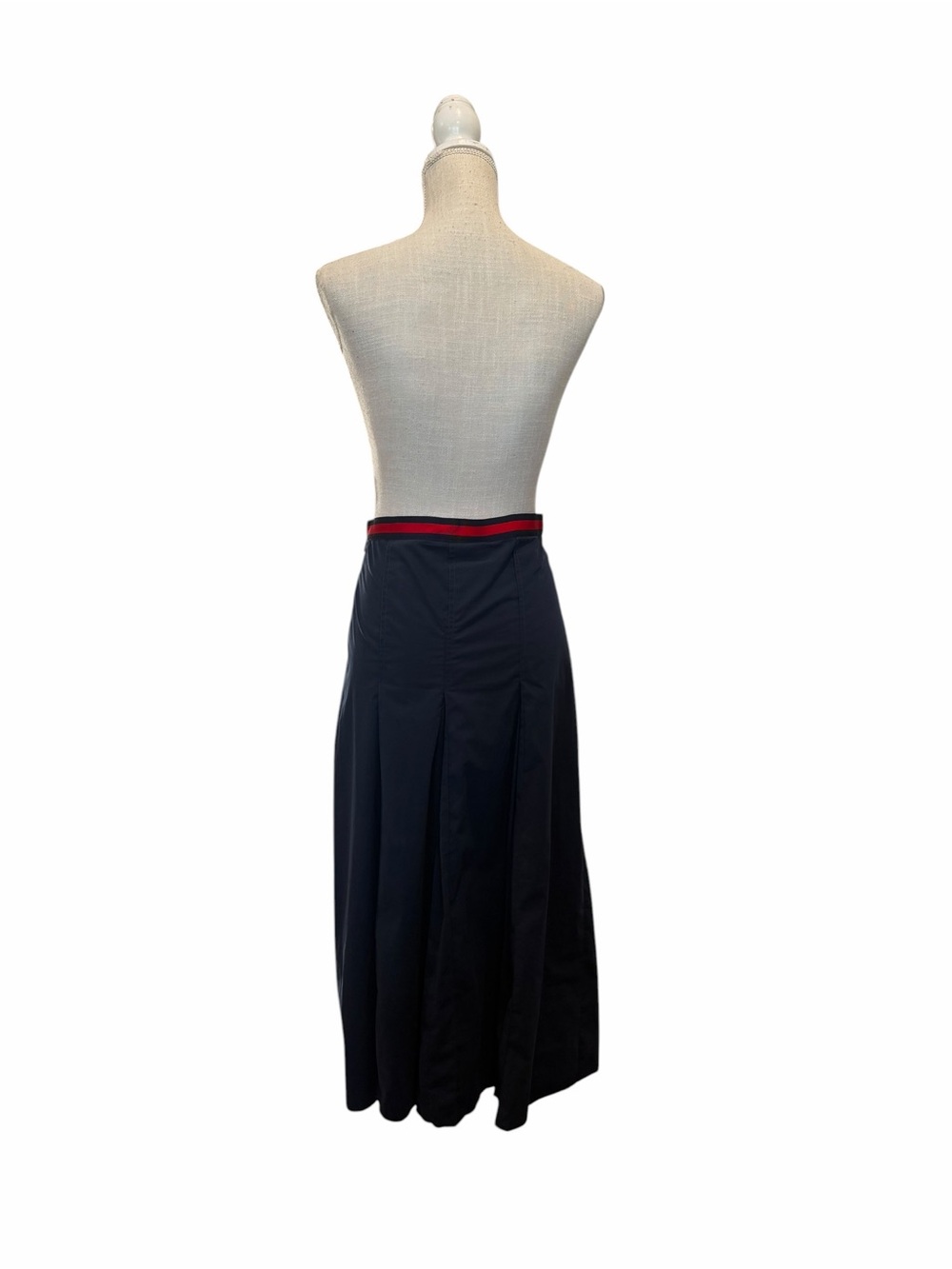 Gucci Navy Midi Skirt with Red Waistband - Picture 6 of 7
